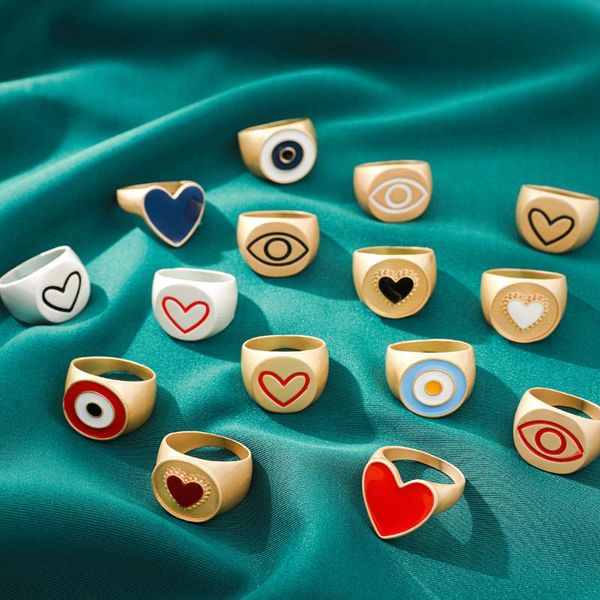 cluster rings 2021 ins cute sweet colorful enamel eye heart ring for women girls fashion matte gold stacking finger jewelry party gift, Golden;silver
cluster rings 2021 ins cute sweet colorful enamel eye heart ring for women girls fashion matte gold stacking finger jewelry party gift, Golden;silver