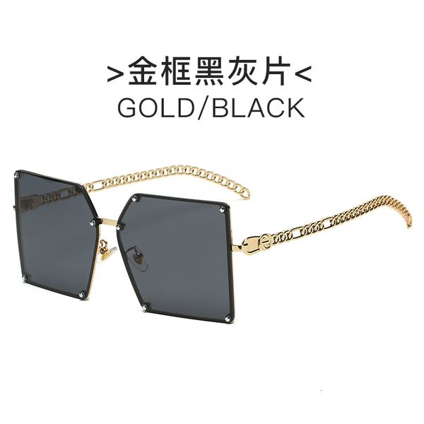 2021 summer european and american fashion large size men's sunglasses chain leg street p rivet women's frameless glasses, White;black
2021 summer european and american fashion large size men's sunglasses chain leg street p rivet women's frameless glasses, White;black