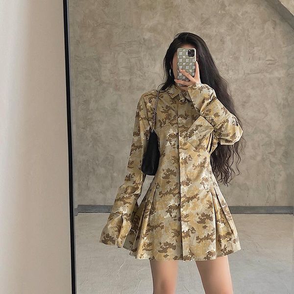 casual dresses camouflage dress autumn and winter small lapel pocket long-sleeved shirt waist thin a-line tooling, Black;gray
casual dresses camouflage dress autumn and winter small lapel pocket long-sleeved shirt waist thin a-line tooling, Black;gray