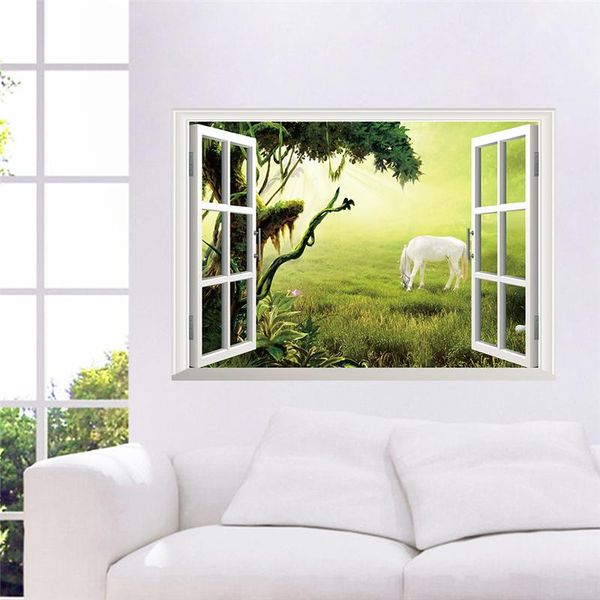 white horse tree grassland scenery wall stickers for bedroom home decoration 3d window poster diy animals mural art pvc decals
white horse tree grassland scenery wall stickers for bedroom home decoration 3d window poster diy animals mural art pvc decals