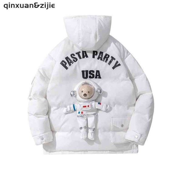 2021 hip hop et parka men astronaut bear backpack streetwear harajuku down winter padded coat couple thick warm outwear, Black;white
2021 hip hop et parka men astronaut bear backpack streetwear harajuku down winter padded coat couple thick warm outwear, Black;white