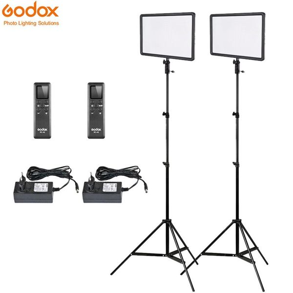 2x godox ultra slim ledp260c 256pcs led video light panel lighting kit +2m stand + controller 30w 3300-5600k dimmable brightness flash heads
2x godox ultra slim ledp260c 256pcs led video light panel lighting kit +2m stand + controller 30w 3300-5600k dimmable brightness flash heads