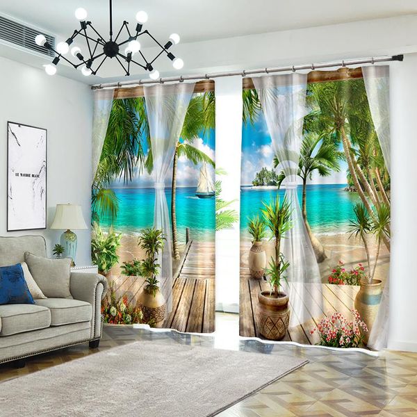 curtain & drapes creative po of beach style decorative 3d for home textile luxury living room sunshade customize size
curtain & drapes creative po of beach style decorative 3d for home textile luxury living room sunshade customize size