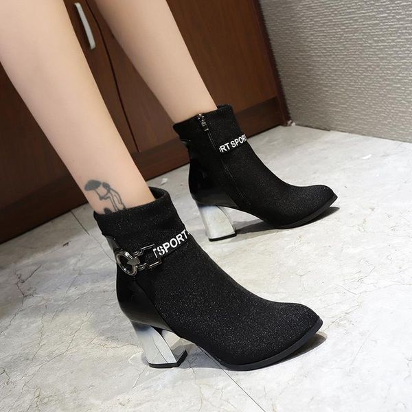 boots 2021 autumn elegant thickwith short children's side zipper stretch high-heeled temperament knitted fashion, Black
boots 2021 autumn elegant thickwith short children's side zipper stretch high-heeled temperament knitted fashion, Black