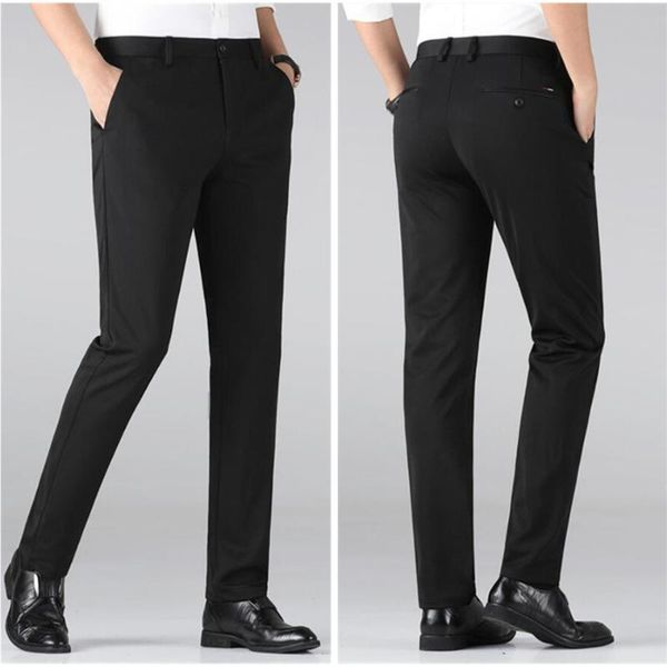 men's pants spring korean casual stretch trousers straight waist for man, Black
men's pants spring korean casual stretch trousers straight waist for man, Black