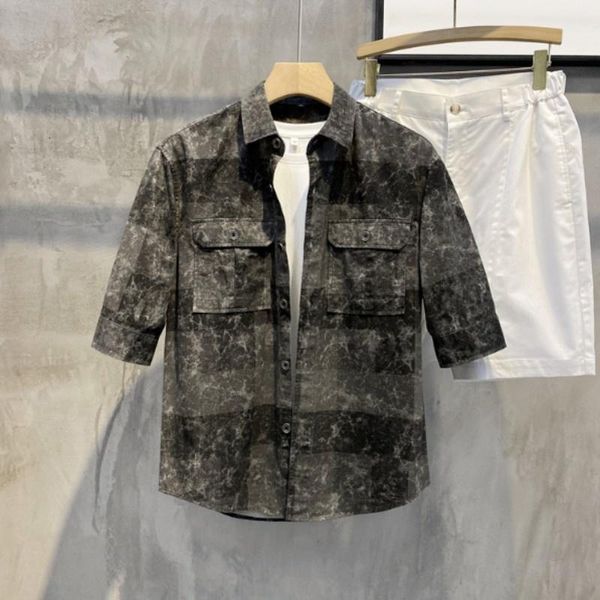men's casual shirts dye tie half sleeve washed shirt men lapel single-breasted mixed color summer fashion slim fit korean style male, White;black
men's casual shirts dye tie half sleeve washed shirt men lapel single-breasted mixed color summer fashion slim fit korean style male, White;black