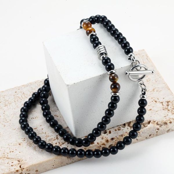 chokers stainless steel ot clasp necklace for men natural tiger eye stone 6mm beads chain chains length 56cm drop, Golden;silver
chokers stainless steel ot clasp necklace for men natural tiger eye stone 6mm beads chain chains length 56cm drop, Golden;silver