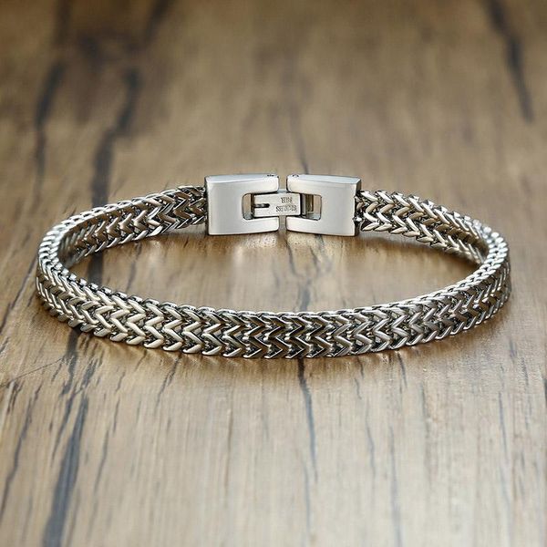link, chain keel bracelet stylish mens stainless steel 6.5mm silver color two-strand wheat bracelets punk biker male accessories, Black
link, chain keel bracelet stylish mens stainless steel 6.5mm silver color two-strand wheat bracelets punk biker male accessories, Black