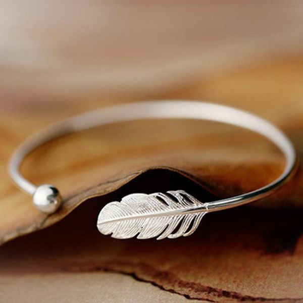bangle feather open bracelet jewelry accessories silver ball cuff adjustable opening, Black
bangle feather open bracelet jewelry accessories silver ball cuff adjustable opening, Black