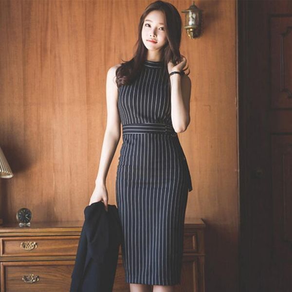 casual dresses striped office lady work dress women sleeveless slim autumn packaged hip elegant vestido mujer df447, Black;gray
casual dresses striped office lady work dress women sleeveless slim autumn packaged hip elegant vestido mujer df447, Black;gray