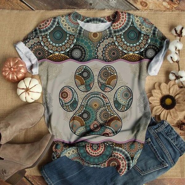 women's t-shirt summer fashion layered digital print round neck short sleeve woman, White
women's t-shirt summer fashion layered digital print round neck short sleeve woman, White