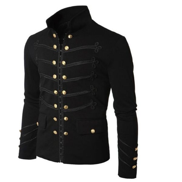 men vintage gothic military parade embroidered buttons solid color retro uniform cardigan outerwear, Black;brown
men vintage gothic military parade embroidered buttons solid color retro uniform cardigan outerwear, Black;brown