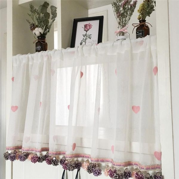 korean pink heart embroieded short tulle curtains with tassel/lace curtain valance for kitchen window cabinet drapes custom #4 &
korean pink heart embroieded short tulle curtains with tassel/lace curtain valance for kitchen window cabinet drapes custom #4 &