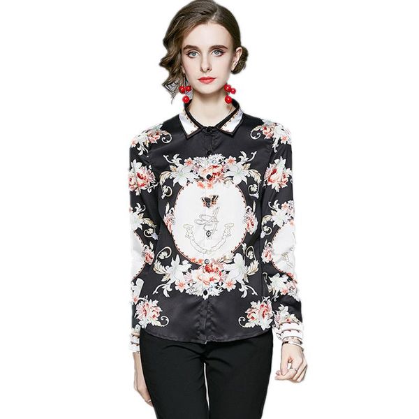 women's blouses & shirts lukaxsikax 2021 spring autumn women long sleeve shirt retro print runway casual blouse, White
women's blouses & shirts lukaxsikax 2021 spring autumn women long sleeve shirt retro print runway casual blouse, White