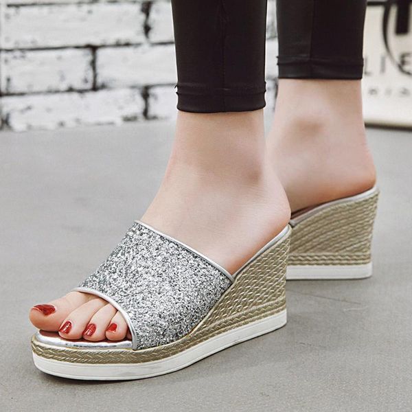 slippers sagace crystal sandals women high heels summer shoes fashion rhinestone beach flip flops platform wedge slides, Black
slippers sagace crystal sandals women high heels summer shoes fashion rhinestone beach flip flops platform wedge slides, Black