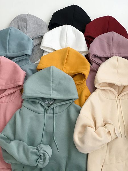 women's hoodies & sweatshirts plush thickened fashion hooded sweatershirt spring solid ten colors pullovers fleece loose trend top, Black
women's hoodies & sweatshirts plush thickened fashion hooded sweatershirt spring solid ten colors pullovers fleece loose trend top, Black