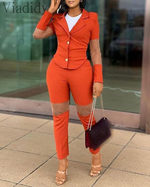 women's two piece pants women 2pcs sheer mesh patchwork buttoned design blazer coat and high waist set, White
women's two piece pants women 2pcs sheer mesh patchwork buttoned design blazer coat and high waist set, White