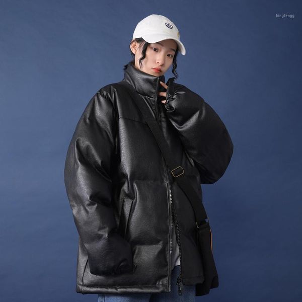 women's down & parkas leather cotton padded clothes winter 2021 korean stand collar loose bf bread thickened japanese padde, Black
women's down & parkas leather cotton padded clothes winter 2021 korean stand collar loose bf bread thickened japanese padde, Black