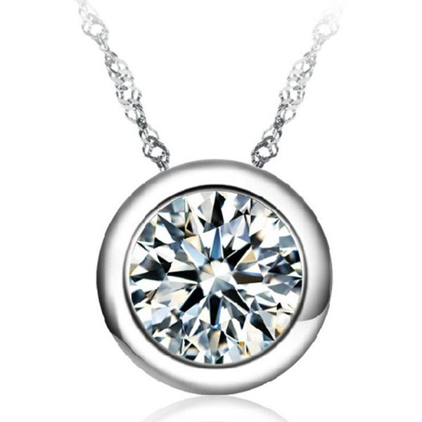 chains ihues round zircon pendant necklace ladies gift love eternal stainless steel jewelry, Silver
chains ihues round zircon pendant necklace ladies gift love eternal stainless steel jewelry, Silver