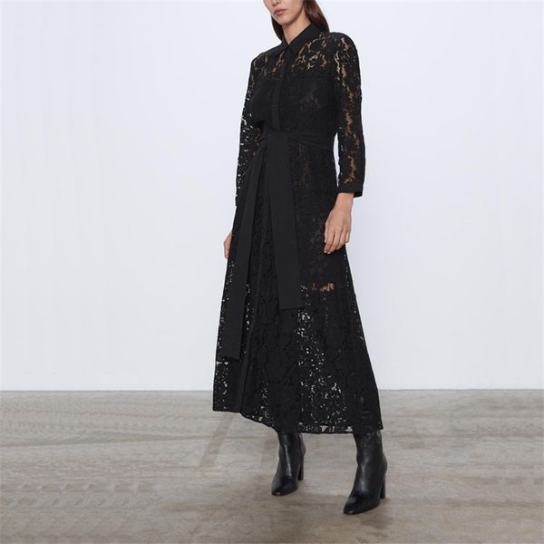 fall women casual dress solid color lapel long-sleeved lace belt decoration vestidos 210430, Black;gray
fall women casual dress solid color lapel long-sleeved lace belt decoration vestidos 210430, Black;gray