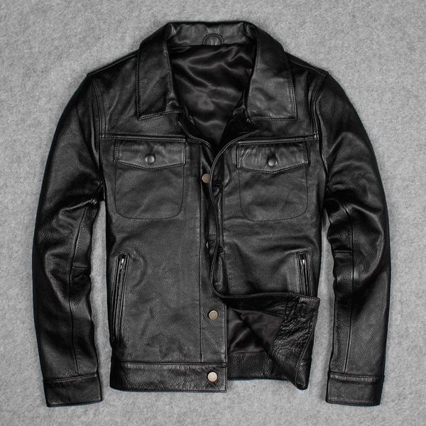 men's leather & faux price cow genuine jackets short casual ,slim motorcycle coats, Black
men's leather & faux price cow genuine jackets short casual ,slim motorcycle coats, Black