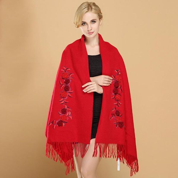 scarves grade solid red women's 100% wool pashmina handmade fancywork embroider flower fine tassel thick shawl scarf warm 1128, Blue;gray
scarves grade solid red women's 100% wool pashmina handmade fancywork embroider flower fine tassel thick shawl scarf warm 1128, Blue;gray
