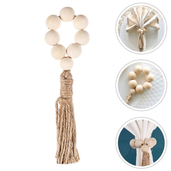 napkin rings 8pcs wooden bead holder weddings party home table dinner decor