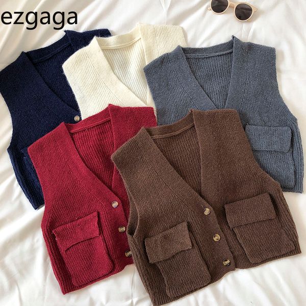 ezgaga knitted sweater vest women new fashion v-neck simple pockets sleeveless cardigan outwear waistcoat casual 210430, Black;white
ezgaga knitted sweater vest women new fashion v-neck simple pockets sleeveless cardigan outwear waistcoat casual 210430, Black;white