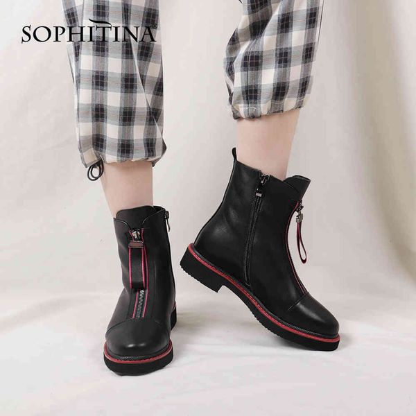 sophitina winter warm zipper ankle boots woman round toe med sqaure heel short plush suede fashion women shoes pc825 210513, Black
sophitina winter warm zipper ankle boots woman round toe med sqaure heel short plush suede fashion women shoes pc825 210513, Black