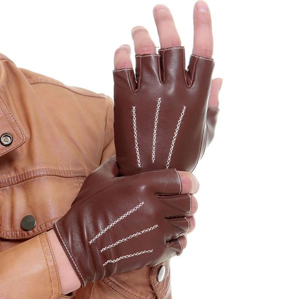 five fingers gloves couple' genuine sheepskin leather fingerless glove party mittens driving s2185, Blue;gray
five fingers gloves couple' genuine sheepskin leather fingerless glove party mittens driving s2185, Blue;gray