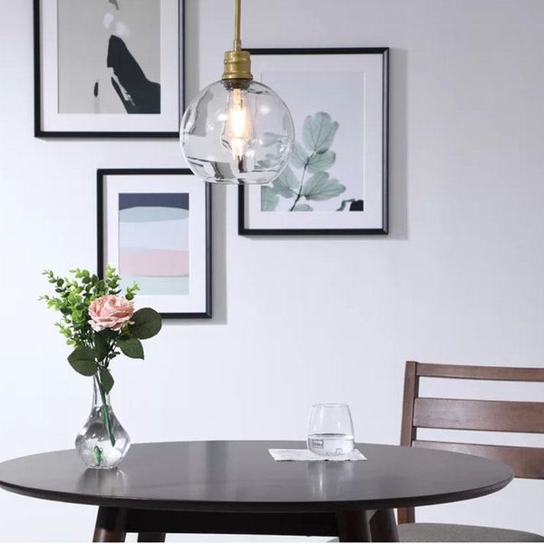 pendant lamps simple glass chandelier single head creative personality bar counter milk tea shop coffee
