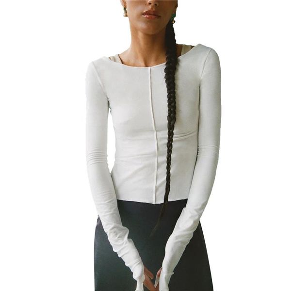 women's t-shirt 2021 spring fall casual women patchwork reversible adults solid color long sleeve round neck hollow out pullover, White
women's t-shirt 2021 spring fall casual women patchwork reversible adults solid color long sleeve round neck hollow out pullover, White
