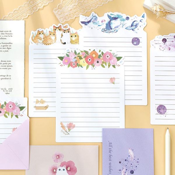 gift wrap 9 pcs/set 3 envelopes + 6 letter papers cat planet flowers writing paper envelope set stationery
gift wrap 9 pcs/set 3 envelopes + 6 letter papers cat planet flowers writing paper envelope set stationery