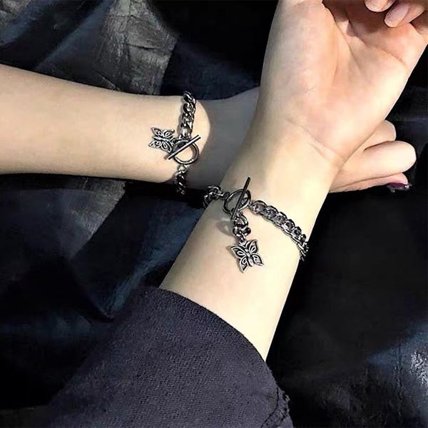 link, chain 2021 punk vintage butterfly bracelet for women fashion simple couple girlfriends friend female jewelry gifts, Black
link, chain 2021 punk vintage butterfly bracelet for women fashion simple couple girlfriends friend female jewelry gifts, Black