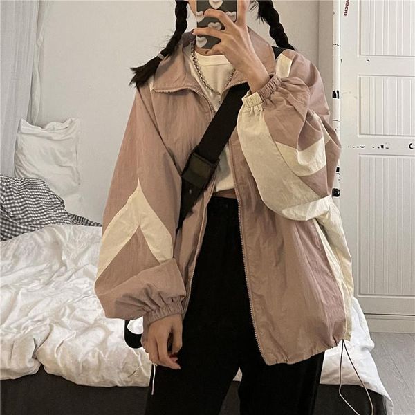 women's jackets korean style splicing thin jacket women streetwear autumn vintage long-sleeved zipper coat ulzzang harajuku oversize ou, Black;brown
women's jackets korean style splicing thin jacket women streetwear autumn vintage long-sleeved zipper coat ulzzang harajuku oversize ou, Black;brown