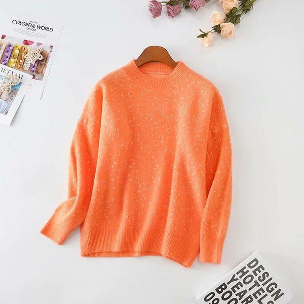 european and american style women's wholesale solid color polka dot sweater sweaters, White;black
european and american style women's wholesale solid color polka dot sweater sweaters, White;black