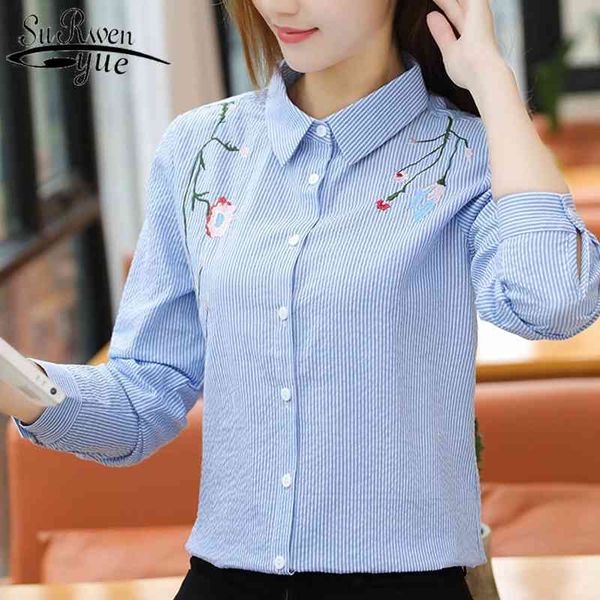 fashion stripe office lady shirt women blouse long sleeve embroidery plus size 's clothing blusas d853 30 210427, White
fashion stripe office lady shirt women blouse long sleeve embroidery plus size 's clothing blusas d853 30 210427, White