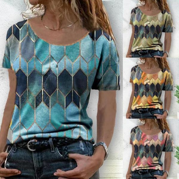 women's t-shirt 2021 summer short sleeve o neck ladies women elegant rhombus printed pullover shirt casual loose plus size blusas 3xl, White
women's t-shirt 2021 summer short sleeve o neck ladies women elegant rhombus printed pullover shirt casual loose plus size blusas 3xl, White