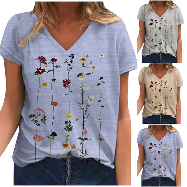 women's t-shirt women summer flower printing short sleeves v-neck loose womens graphic female tee clothing plus size, White
women's t-shirt women summer flower printing short sleeves v-neck loose womens graphic female tee clothing plus size, White