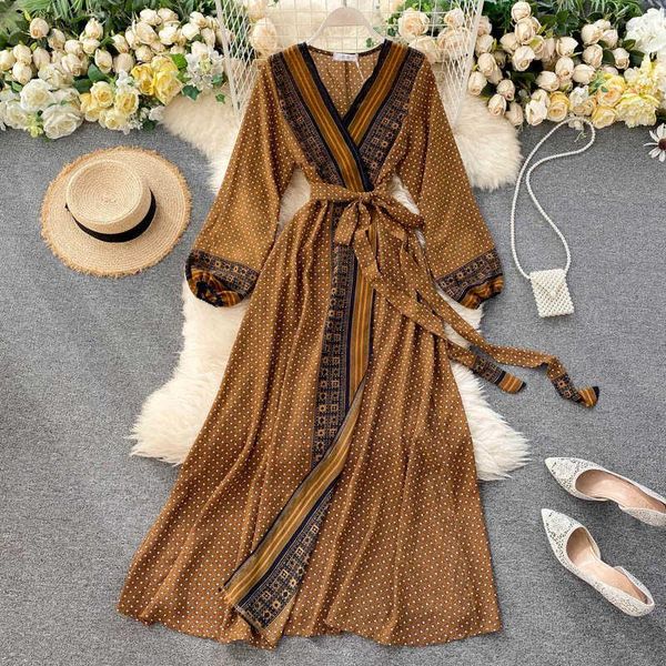 casual dresses long sleeve chiffon dress high waist party elegant 2021 polka dot autumn runway luxury spring boho women a-lin, Black;gray
casual dresses long sleeve chiffon dress high waist party elegant 2021 polka dot autumn runway luxury spring boho women a-lin, Black;gray
