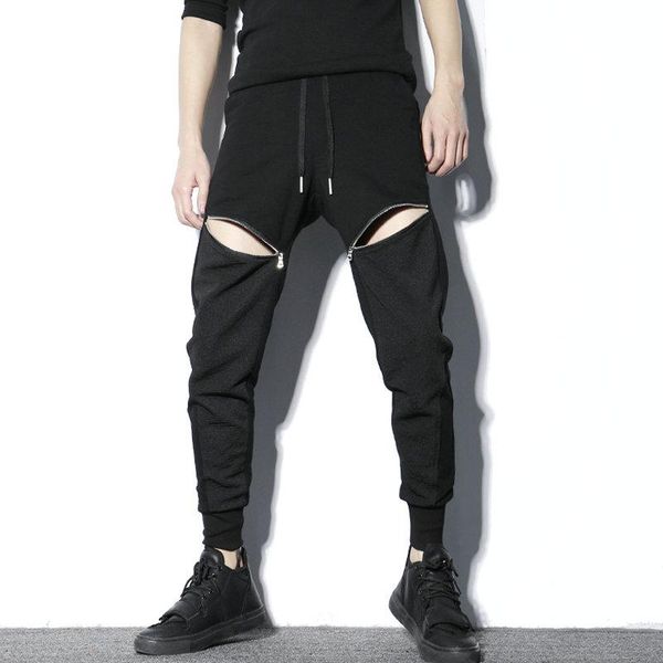 men's pants darkly style korean hip hop men fashion streetwear pencil harem elastic waist with zipper black hiphop joggers
men's pants darkly style korean hip hop men fashion streetwear pencil harem elastic waist with zipper black hiphop joggers
