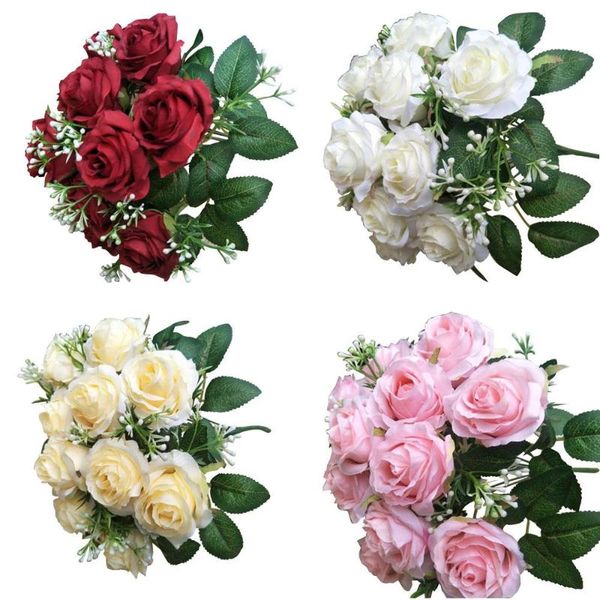 decorative flowers & wreaths 1 bunch 12 heads artificial bridal bouquet perfect fashion handmade festival gift craft silk cloth simulation r
decorative flowers & wreaths 1 bunch 12 heads artificial bridal bouquet perfect fashion handmade festival gift craft silk cloth simulation r