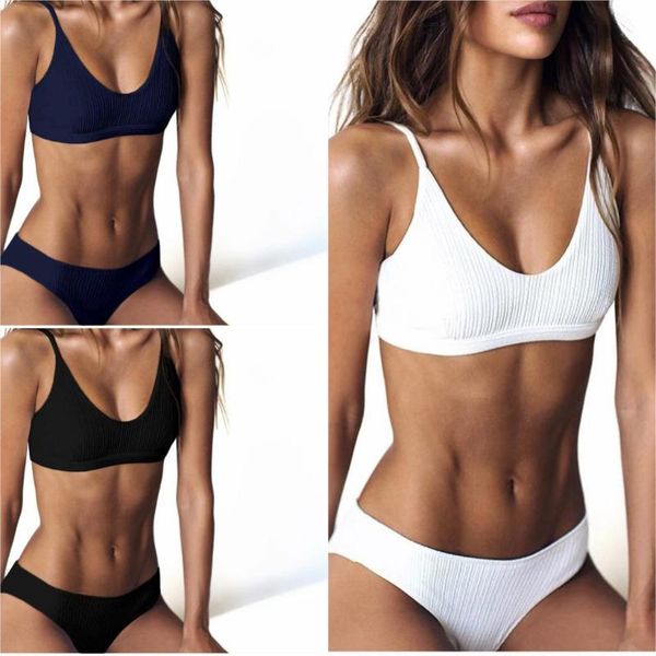 women's swimwear bikinis 2021 women biquini solid color striped swimsuit micro bikini maillot de bain traje ba o mujer, White;black
women's swimwear bikinis 2021 women biquini solid color striped swimsuit micro bikini maillot de bain traje ba o mujer, White;black