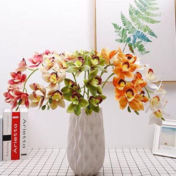 6pcs artificial chinese cymbidium orchid flowers 10 heads fake pu real touch butterfly orchids decorative & wreaths
6pcs artificial chinese cymbidium orchid flowers 10 heads fake pu real touch butterfly orchids decorative & wreaths