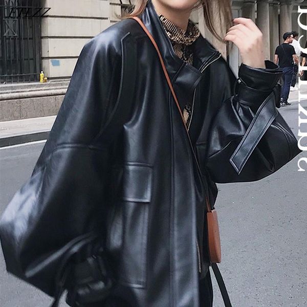 women's leather & faux ftlzz autumn women loose black short pu jacket casual female motorcycle biker pocket bf style coat outwear
women's leather & faux ftlzz autumn women loose black short pu jacket casual female motorcycle biker pocket bf style coat outwear