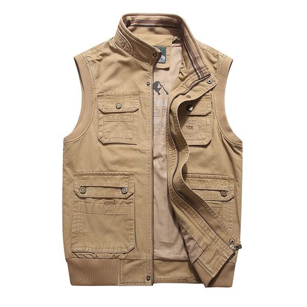 men's vests 2021 arrival military vest men multi-pockets stand collar middle-aged sleeveless outdoors climbing jacket plus size 5xl, Black;white
men's vests 2021 arrival military vest men multi-pockets stand collar middle-aged sleeveless outdoors climbing jacket plus size 5xl, Black;white
