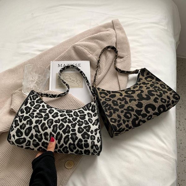 evening bags women shoulder bag retro leopard print for female lady underarm shopping business or daily