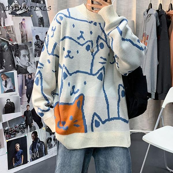 men's sweaters pullovers men loose cartoon pattern casual student knitted fashion korean all-match streetwear warm clothes vintage hara, White;black
men's sweaters pullovers men loose cartoon pattern casual student knitted fashion korean all-match streetwear warm clothes vintage hara, White;black