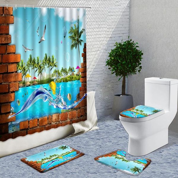 shower curtains 3d ocean design dolphin fabric 4pcs decor bathroom curtain set anti-skid flannel rugs toilet lid cover bath mat
shower curtains 3d ocean design dolphin fabric 4pcs decor bathroom curtain set anti-skid flannel rugs toilet lid cover bath mat