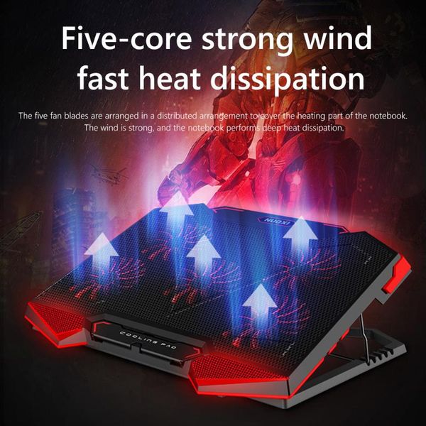 lapcooling pads 1pc gaming cooler riser 5levels height adjustable holder usb powered support 5 fans notebook pc pad for 12-19inch
lapcooling pads 1pc gaming cooler riser 5levels height adjustable holder usb powered support 5 fans notebook pc pad for 12-19inch